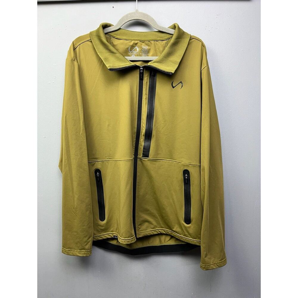 TLF Apparel Jacket Mens Large Long Sleeve Front Zip‎ Green Workout Gym Athletic